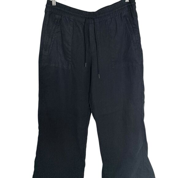 ATHLETA Retreat Wide Leg Linen Pant Size Medium Petite Black #851038 - Picture 4 of 7